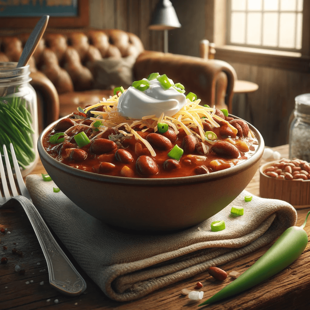 A bowl of beef chili.