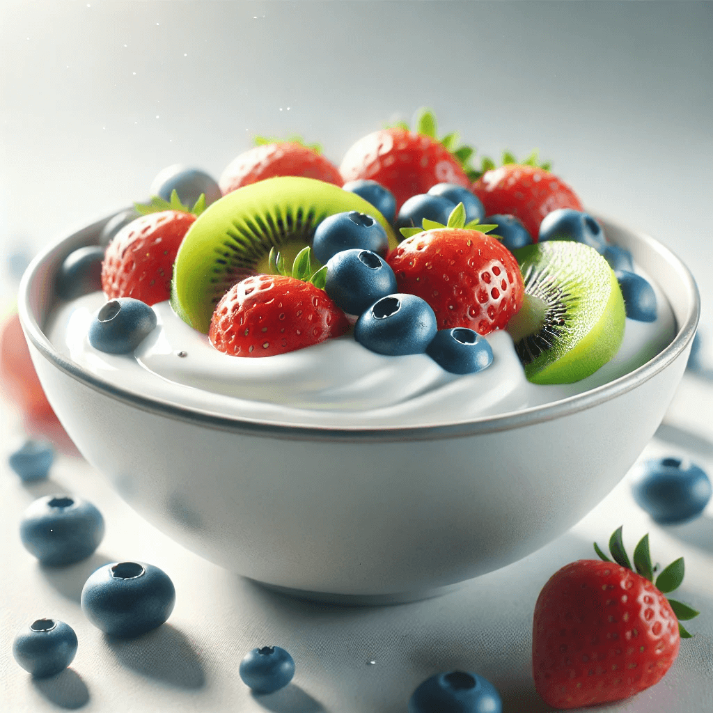 A bowl of yogurt.