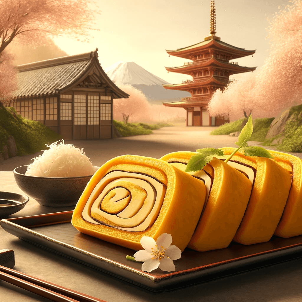 A plate of Japanese tamagoyaki.