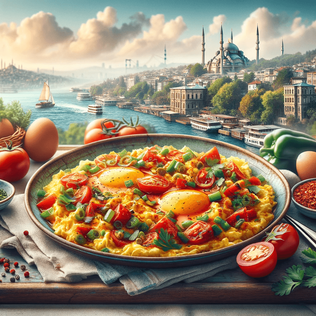 A plate of Turkish menemen.