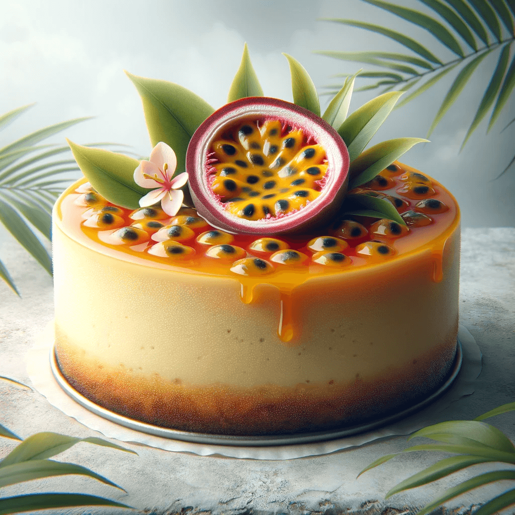 A passionfruit cheesecake.